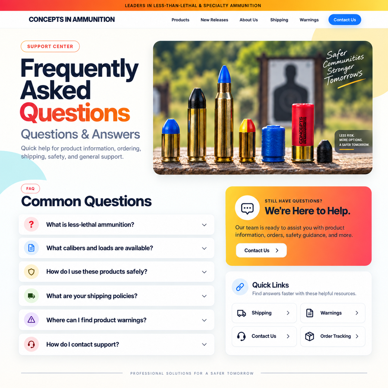 ConceptsInAmmunition.com FAQ Page
